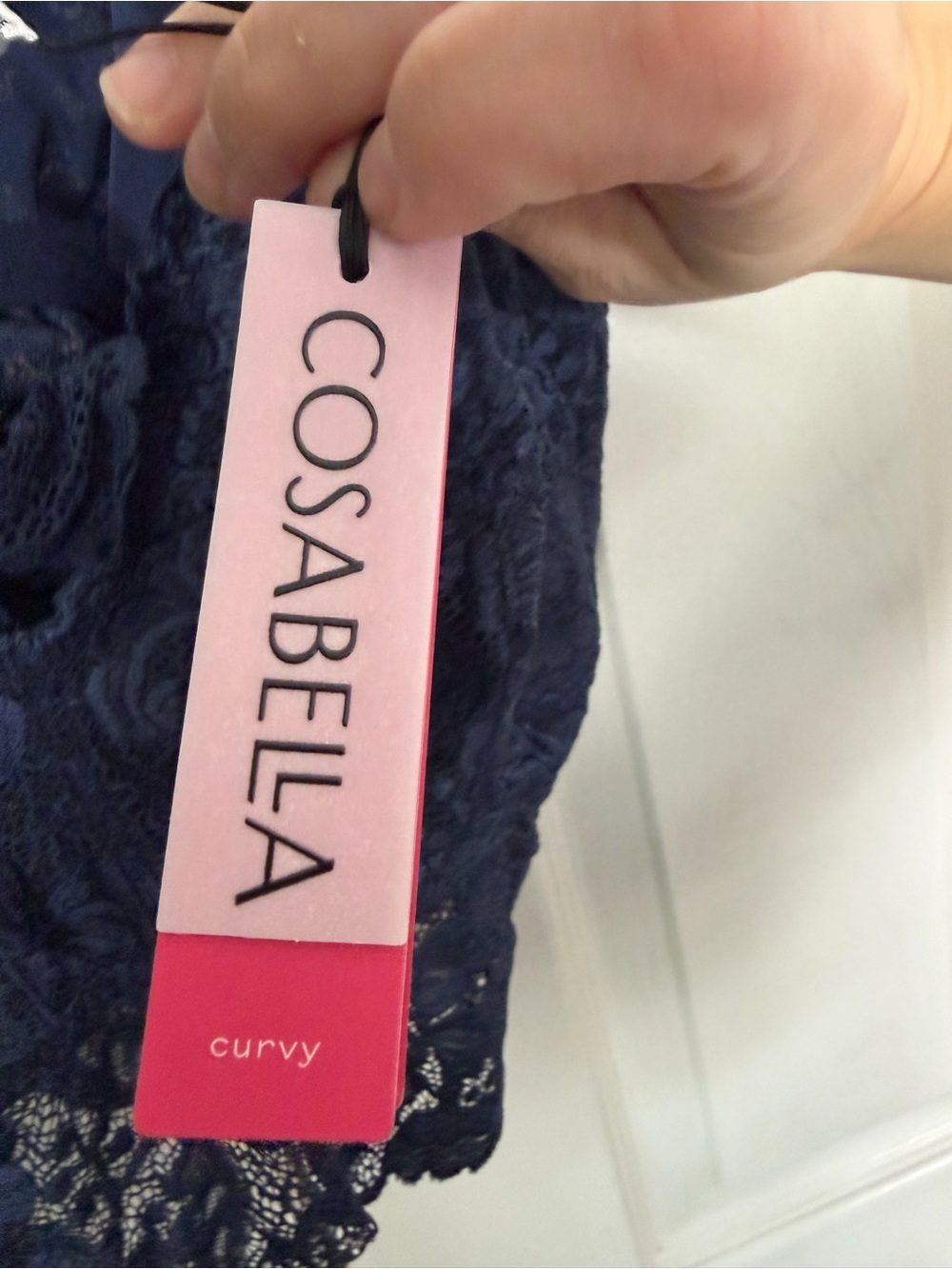 Cosabella Navy Lace Longline Bralette-large curvy - Picture 5 of 5